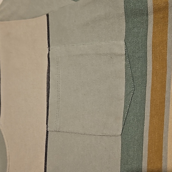 Prana Breathe Mens XL Striped Color Block Short Sleeve Pocket T-Shirt Cotton - Picture 4 of 7